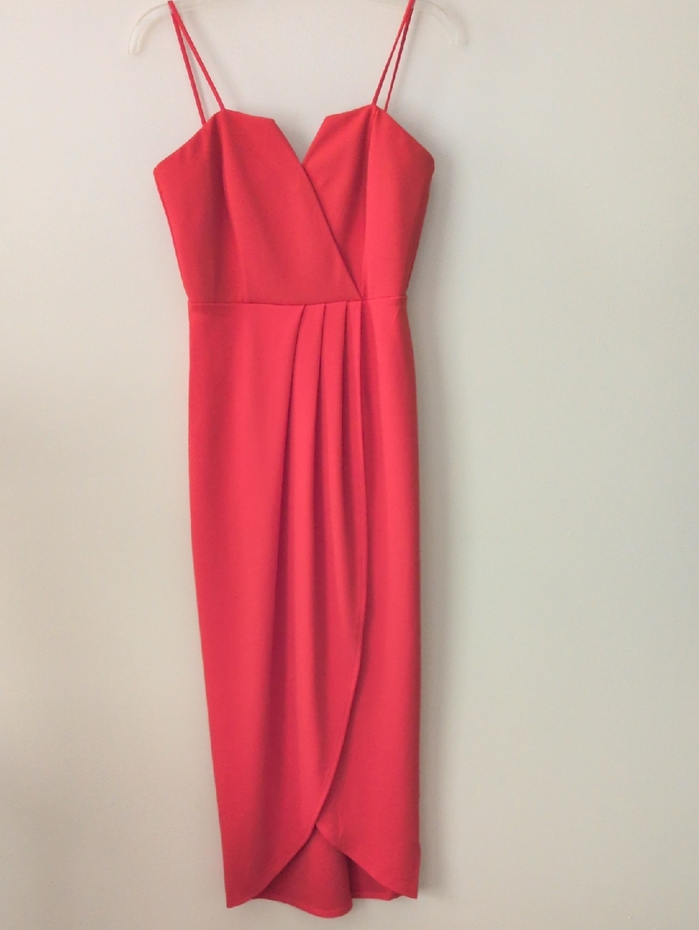 Alexa B Nites Bright Reded Spaghetti Strap Midi Dress - Size 4